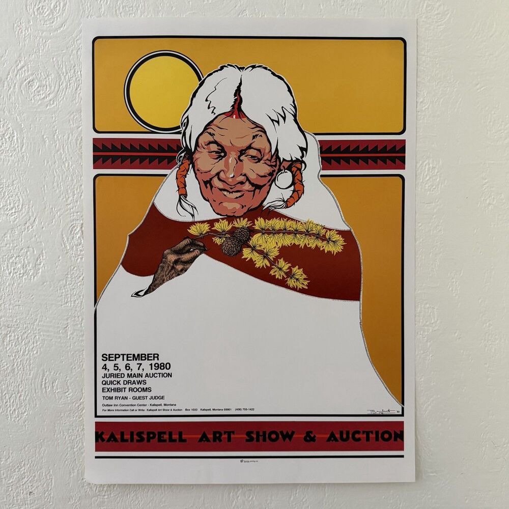 Tom Saubert Poster Print Kalispell Art Show & Auction 1980 Montana Rare 24x17”